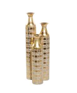 Distressed Metallic Vase